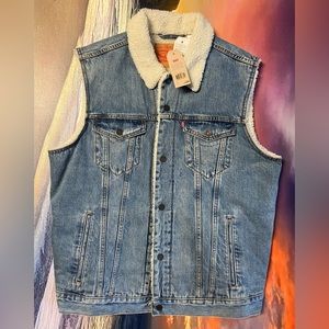 Levi’s Men’s Sherpa Denim Vest Size XL